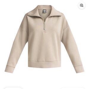 Women's Classic Beige Half-Zip Aviva Sweatshirt XL 16-18